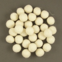 Handmade Felt Accessories - 10mm Balls - White
